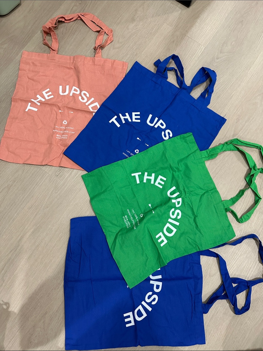 Set of 4-The Upside recycled Tote- never used